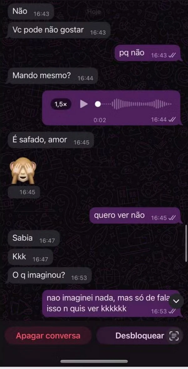 Veja prints de mensagens enviadas pelo advogado à filha por Reprodução/G1