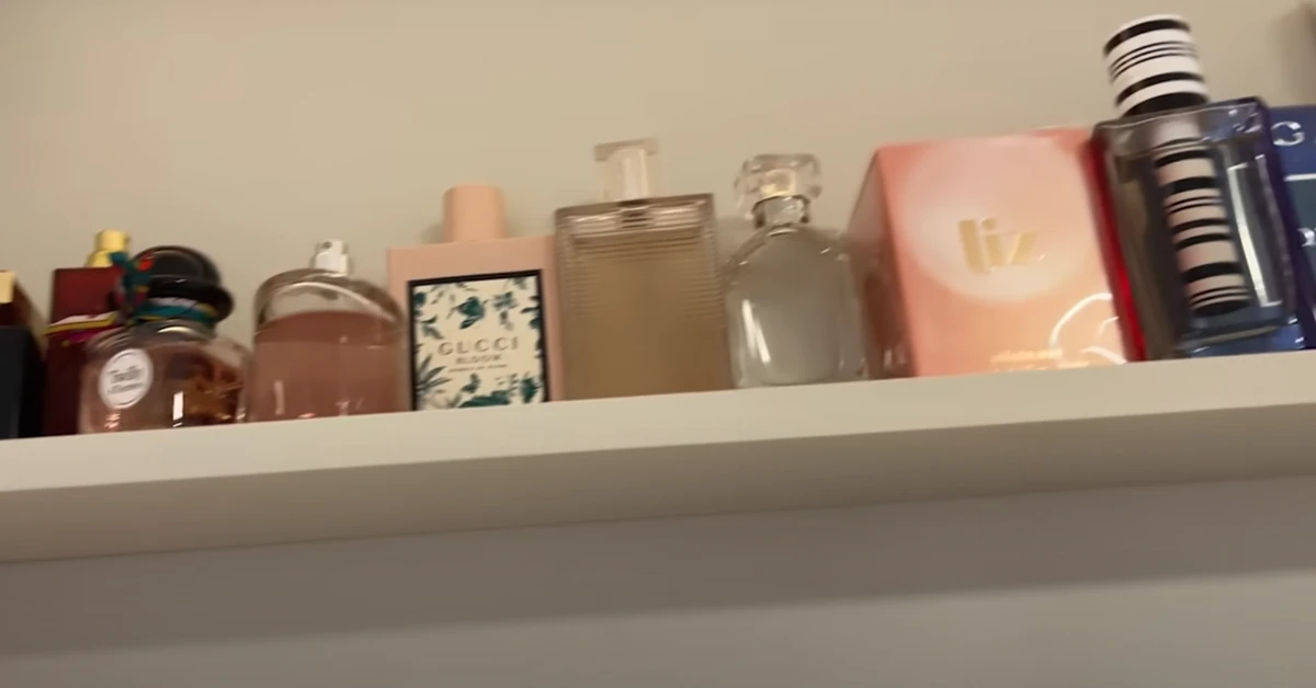Espaço reservado para perfumes do cantor por Reprodução (Redes Sociais/Internet)