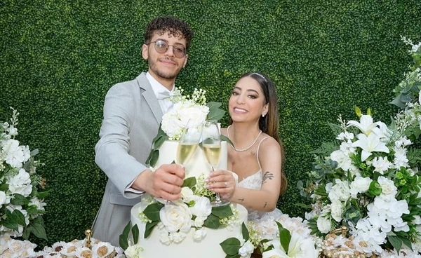 Giovanna Santos, filha de Vampeta, e o marido por Reprodução/Instagram
