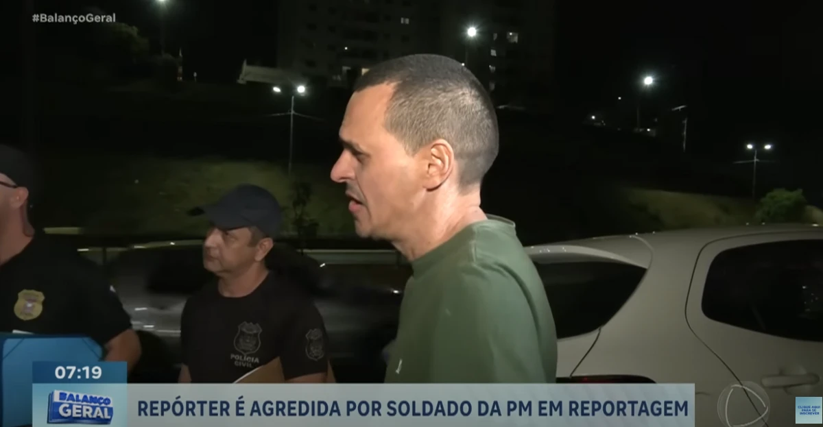 Repórter foi agredida quando cobria acidente  por Reprodução/TV Record