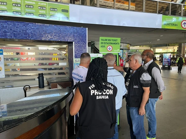 Área de cobrança do estacionamento na rodoviária de Salvador