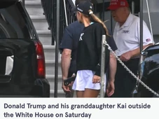 Imagem - Após boatos sobre morte, Trump é fotografado com neta indo jogar golfe