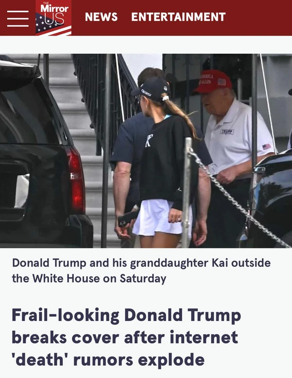 Foto foi publicada em vários jornais americanos, incluindo Mirror, que destacou que presidente tinha aparência 