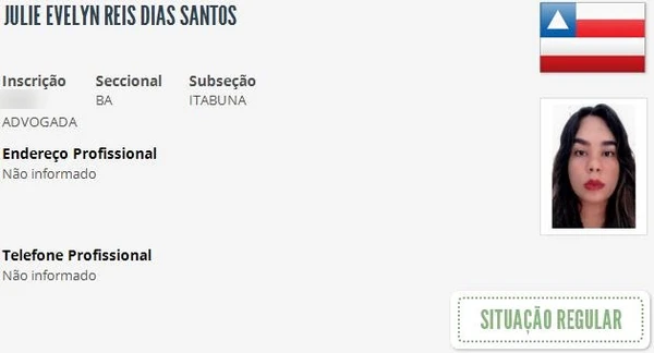 Julie Evelyn Reis Dias Santos por Reprodução