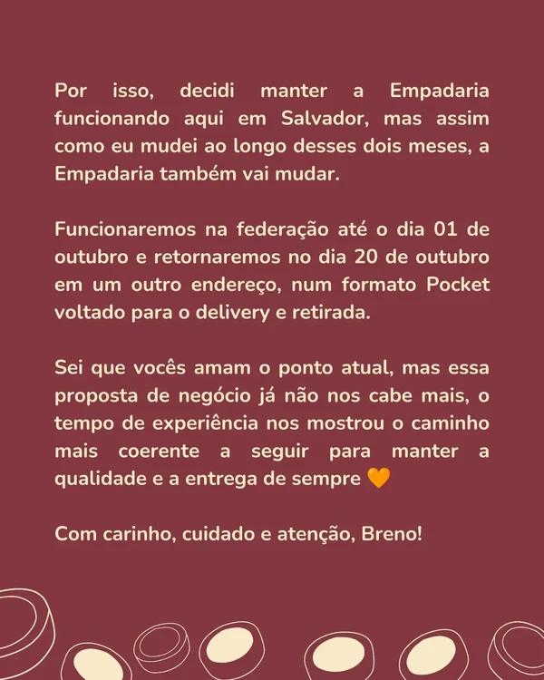 Veja o comunicado nas redes sociais por Reprodução/ Redes sociais