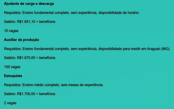 Vejas todas as vagas por Reprodução