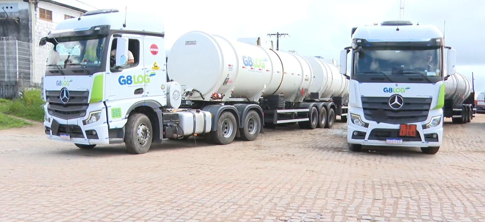 Carretas são da G8Log, empresa ligada aos principais alvos da megaoperação contra o PCC por Reprodução/TV Bahia