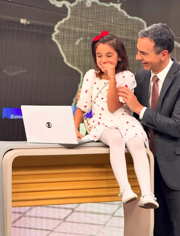 César Tralli e filha com Ticiane Pinheiro