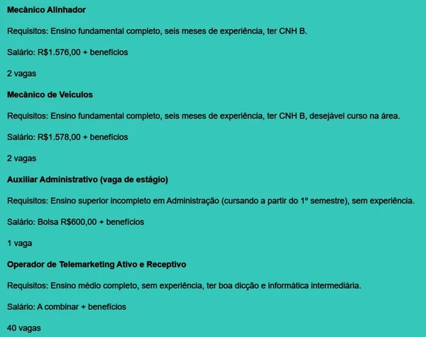 Veja vagas por Reprodução