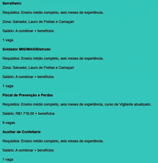 Veja vagas por Reprodução