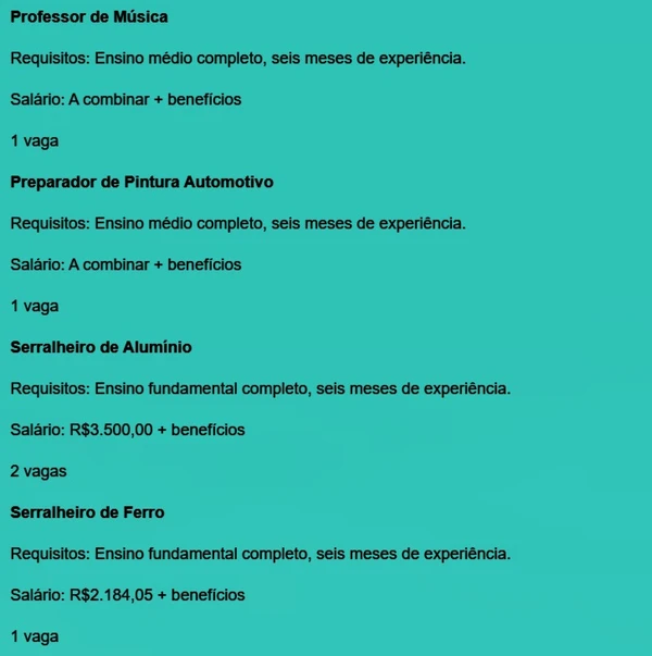 Veja vagas por Reprodução