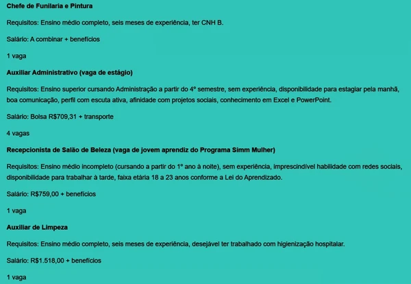 Veja vagas por Reprodução