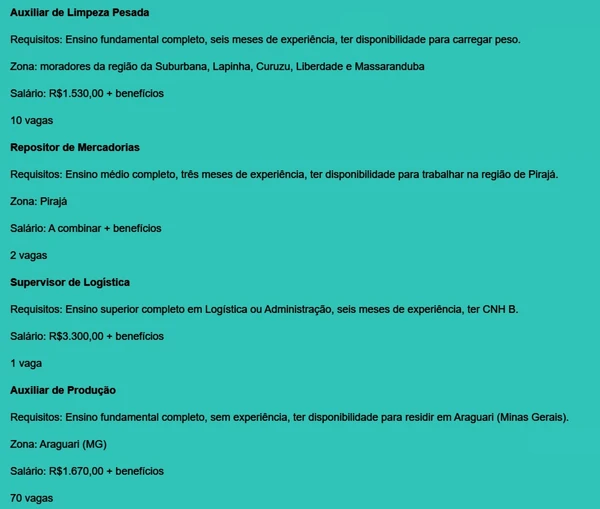 Veja vagas por Reprodução