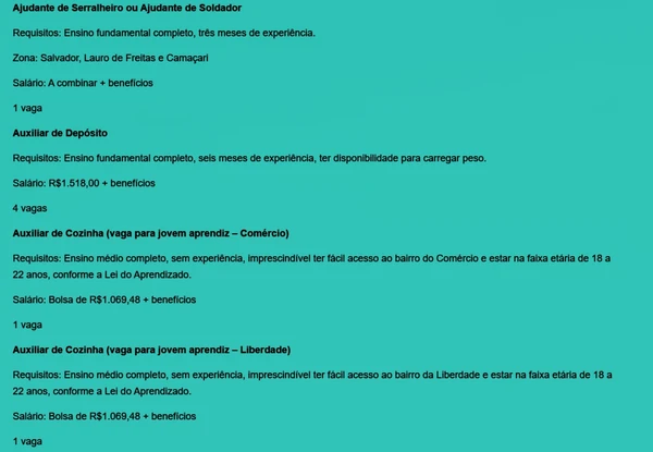 Veja vagas por Reprodução