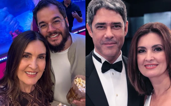 Fátima Bernardes com Túlio Gadêlha e William Bonner