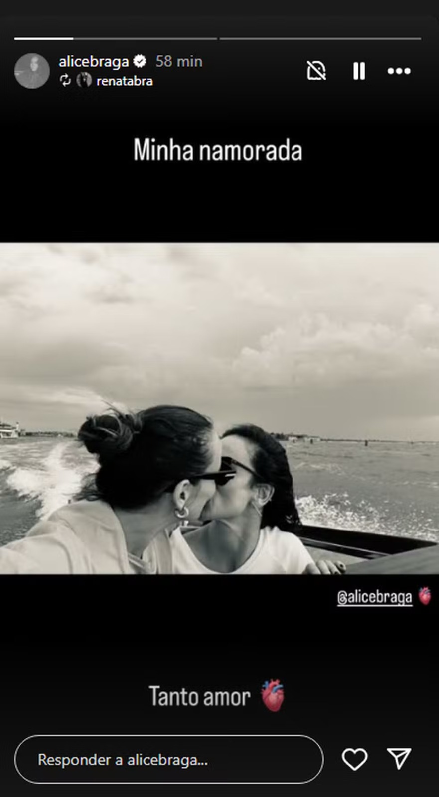 Alice Braga recebe homenagem da namorada: "Tanto amor" por Reprodução/Instagram