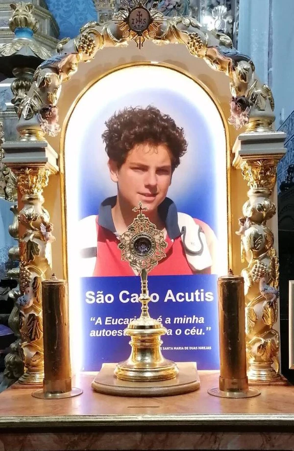 Fragmento do osso do jovem vai estar no Santuário Nossa Senhora de Fátima, no Colégio Antônio Vieira, no sábado (6) por Divulgação