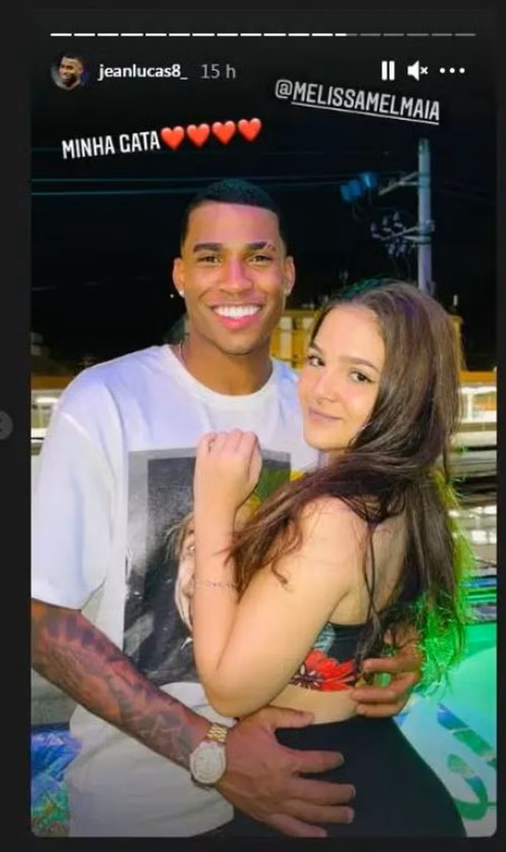 Jean Lucas e Mel Maia por Reprodução/Instagram