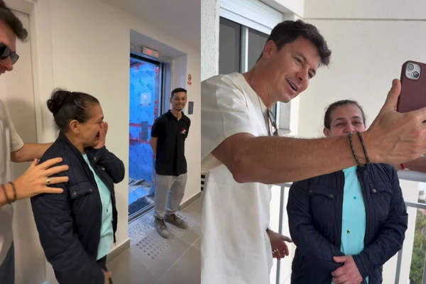 Momento fofo foi compartilhado nas redes sociais
