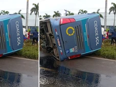 Imagem - Ônibus tomba e deixa passageiros feridos em Feira de Santana