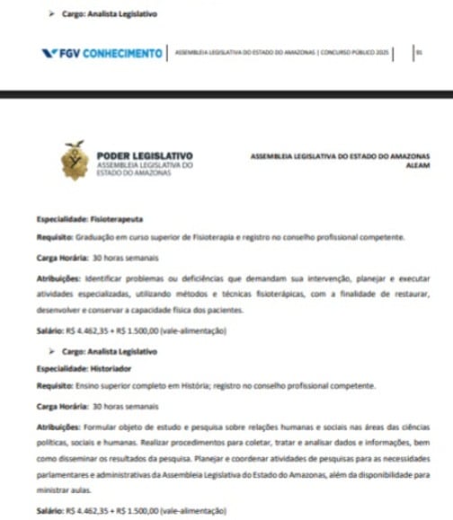 Veja vagas do concurso da Aleam  por Reprodução