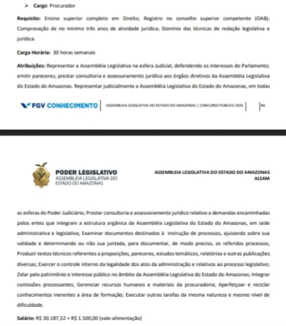 Veja vagas do concurso da Aleam  por Reprodução