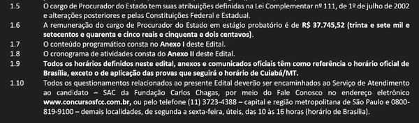 Detalhes do edital da PGE-MT  por Captura de tela 