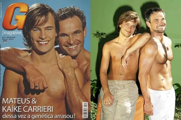 Mateus Carrieri e o filho Kaíke posaram juntos para a "G Magazine" por Reprodução