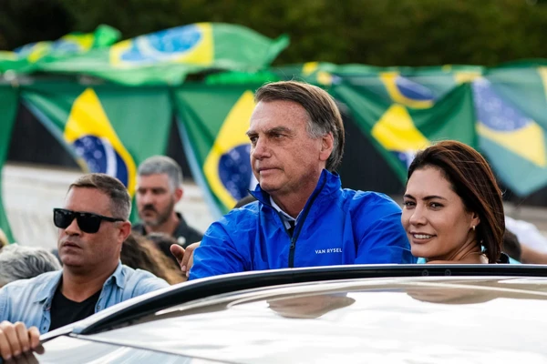 Jair Bolsonaro durante ato