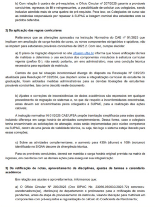 Ofício da Supac/Ufba por Reprodução
