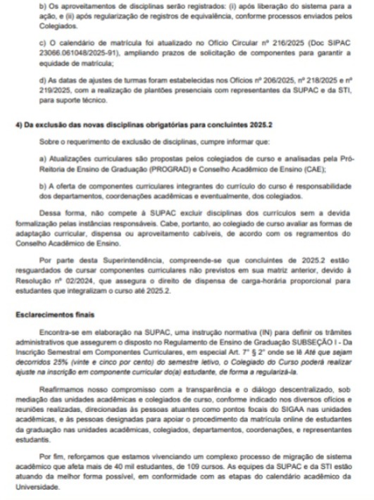 Ofício da Supac/Ufba por Reprodução