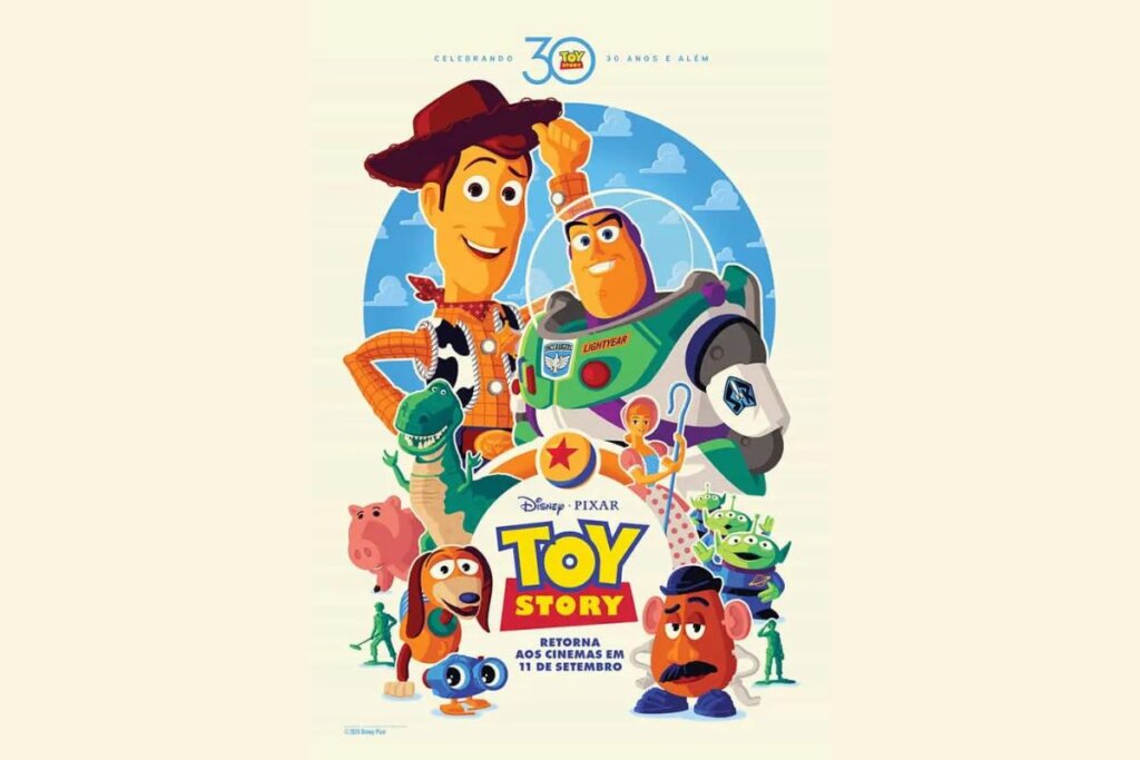 “Toy Story” retorna às telonas dos cinemas para celebrar os 30 anos da franquia (Imagem: Reprodução digital | Pixar e Walt Disney Pictures)