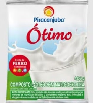 Embalagem do composto lácteo com maltodextrina alterada por Reprodução