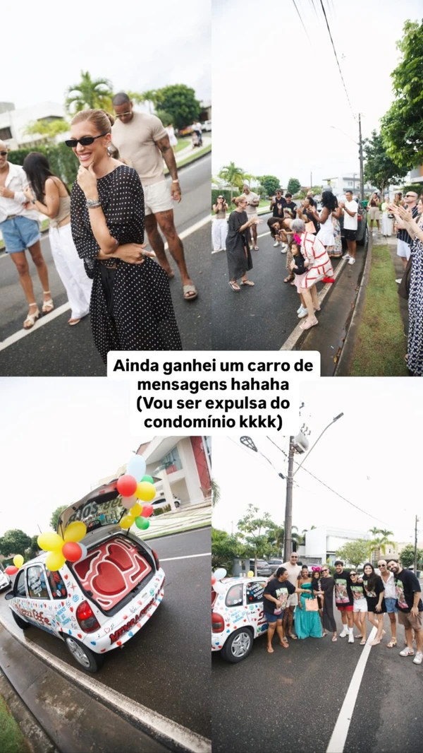 Lore Improta recebeu de carro de som surpresa no seu aniversário