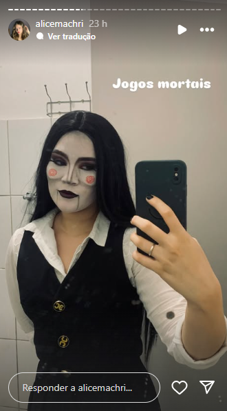 Maria Alice como Jigsaw por Reprodução