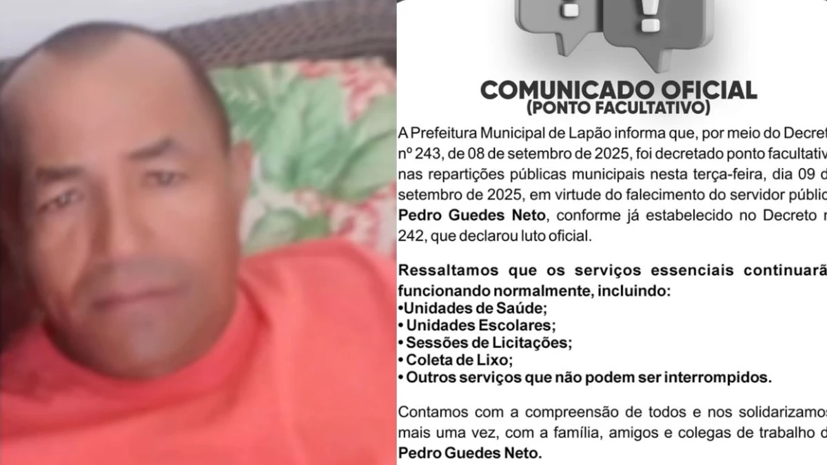 Prefeitura decretou ponto facultativo após a morte