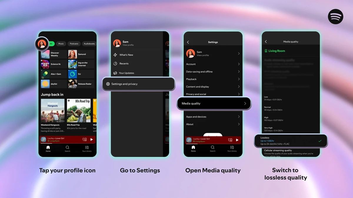 Será possível habilitar o lossless no Spotify