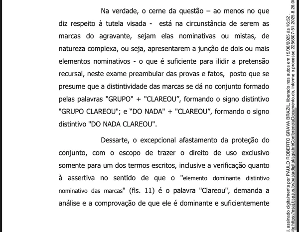 Trecho da decisão em segunda instância Grupo Clareou X Ivete por Captura de Tela / TJSP
