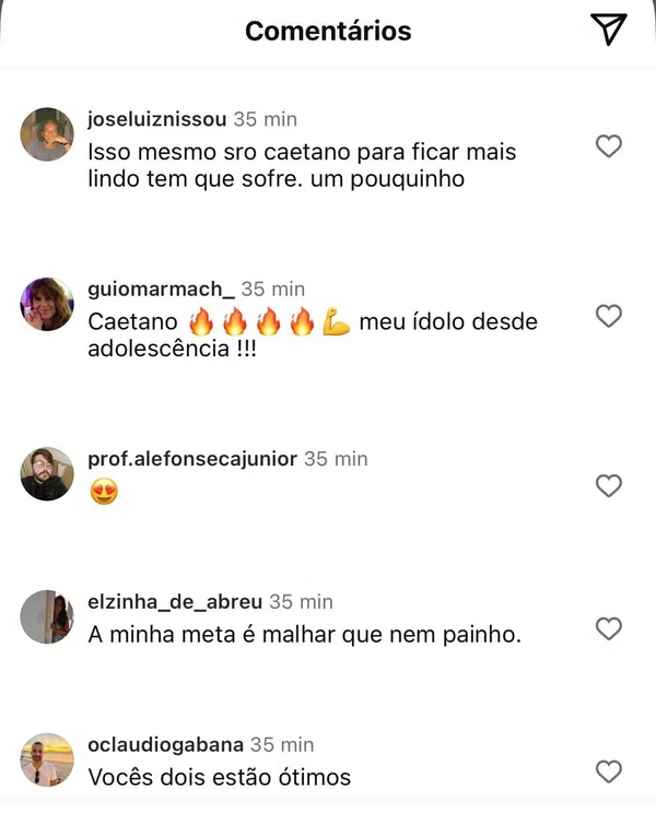 Caetano Veloso na academia por Reprodução/Instagram