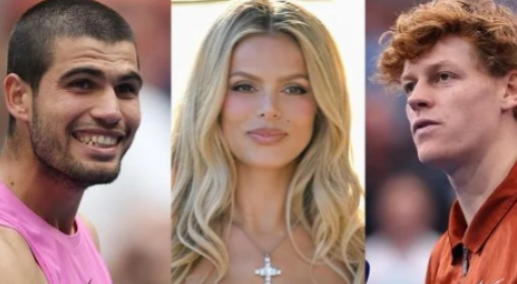 Carlos Alcaraz, Brooks Nader e Jannik Sinner  por Reprodução/Redes Sociais 