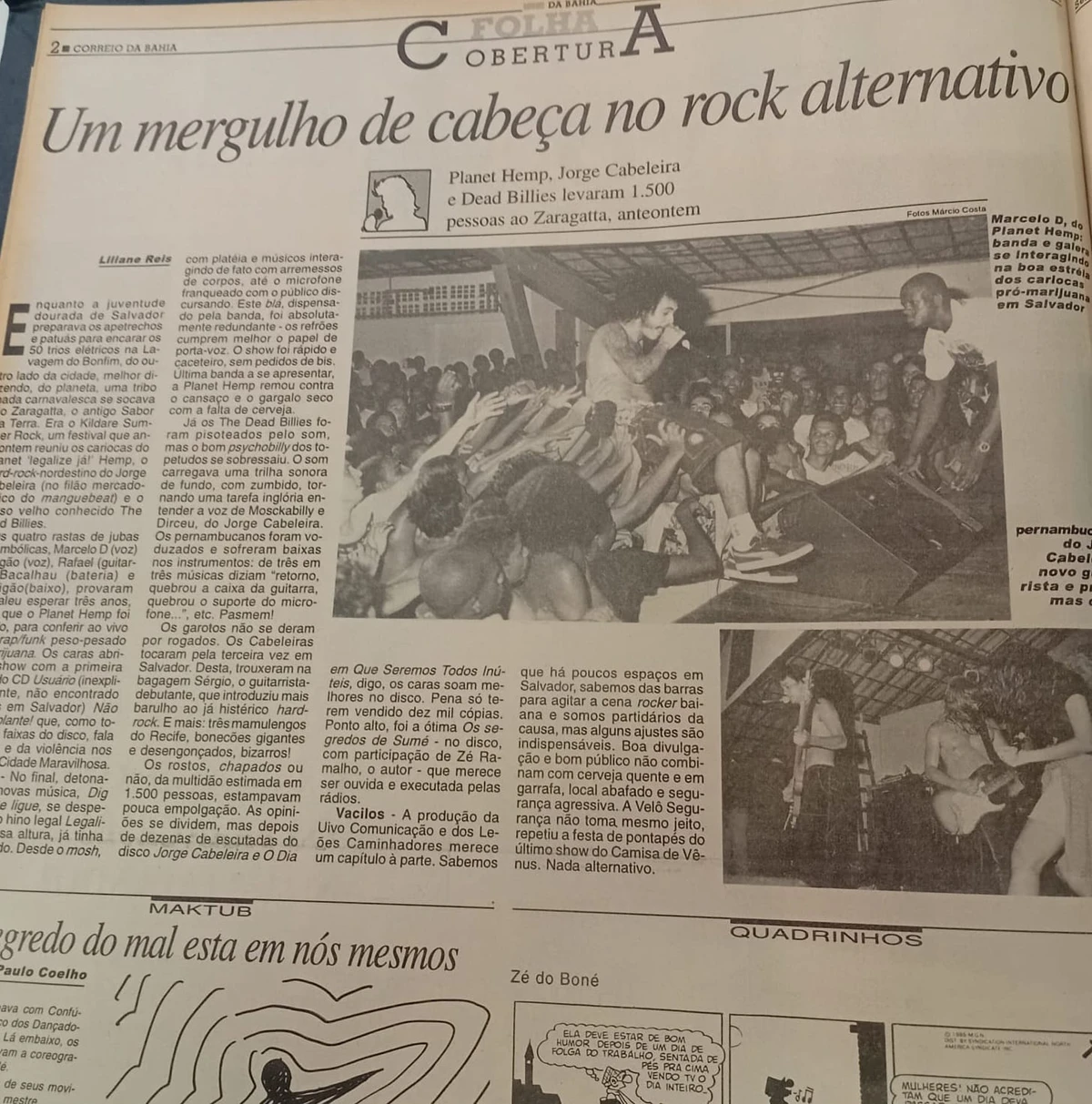 Correio cobrindo o primeiro show do Planet em Salvador