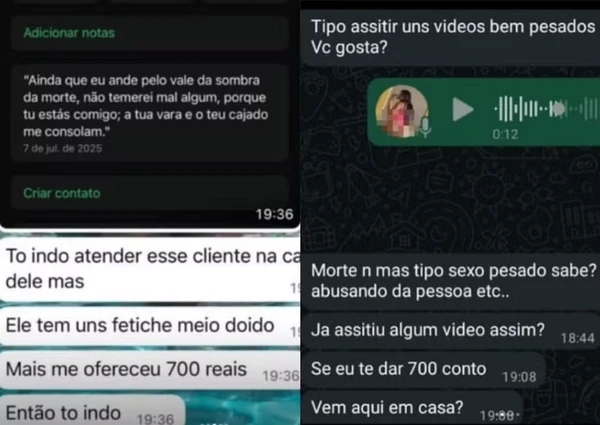 Conversas que Ana Clara Veloso teve com suspeito por Reprodução