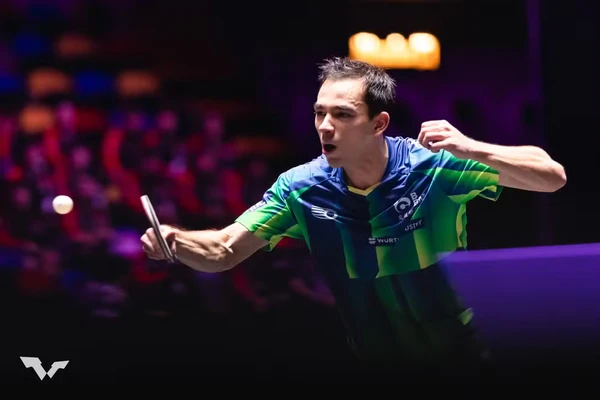 Hugo Calderano na final do WTT de Macau