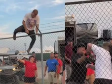 Imagem - Briga de astros: cantor pula cerca com arame farpado para encarar rival