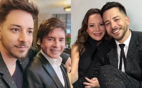 Junior com os pais, Xororó e Noely