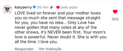 Mensagem de Katy Perry