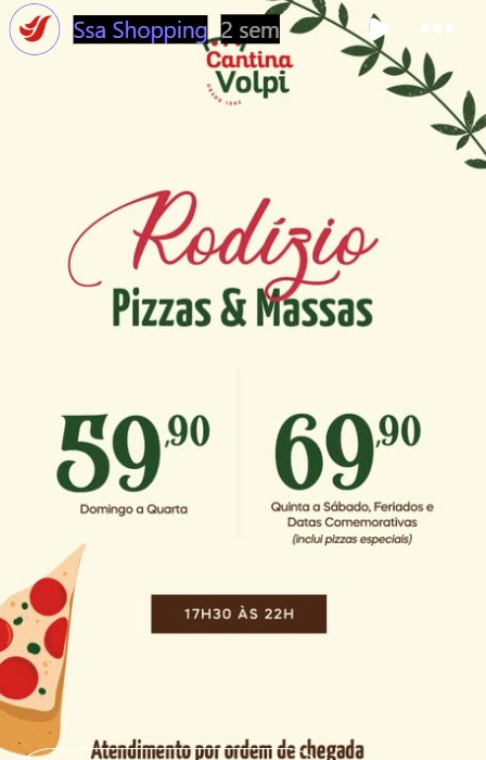 Rodízio da Cantina Volpi  por Captura de tela 