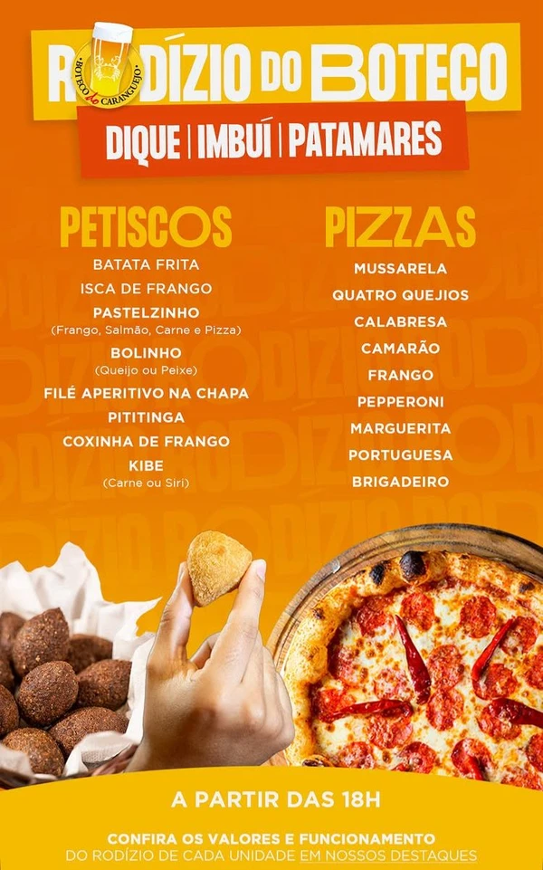 Rodízio do Boteco do Caranguejo – Dique, Imbuí e Patamares por Captura de tela 