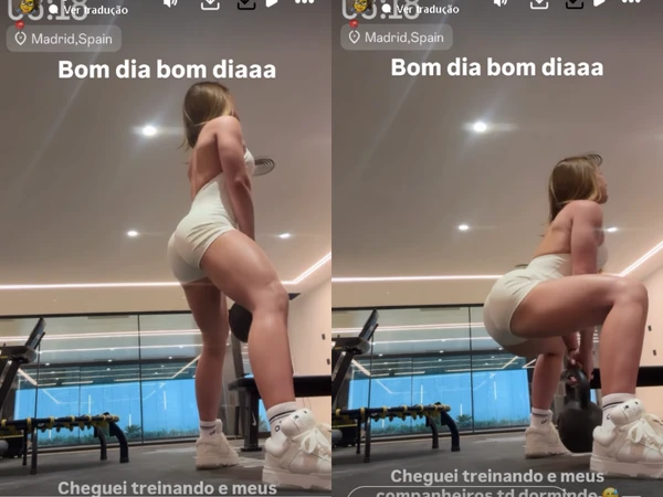 Virginia Fonseca malhando na Espanha por Reprodução/Instagram