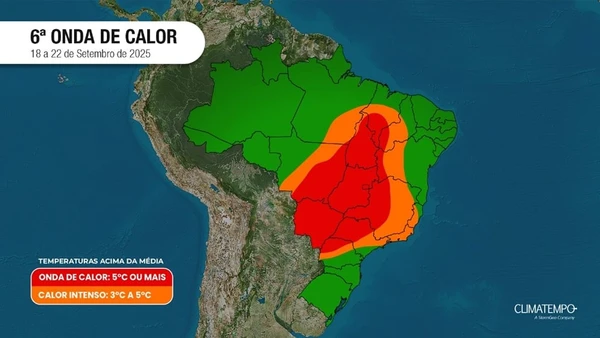 Áreas afetadas pela onda de calor